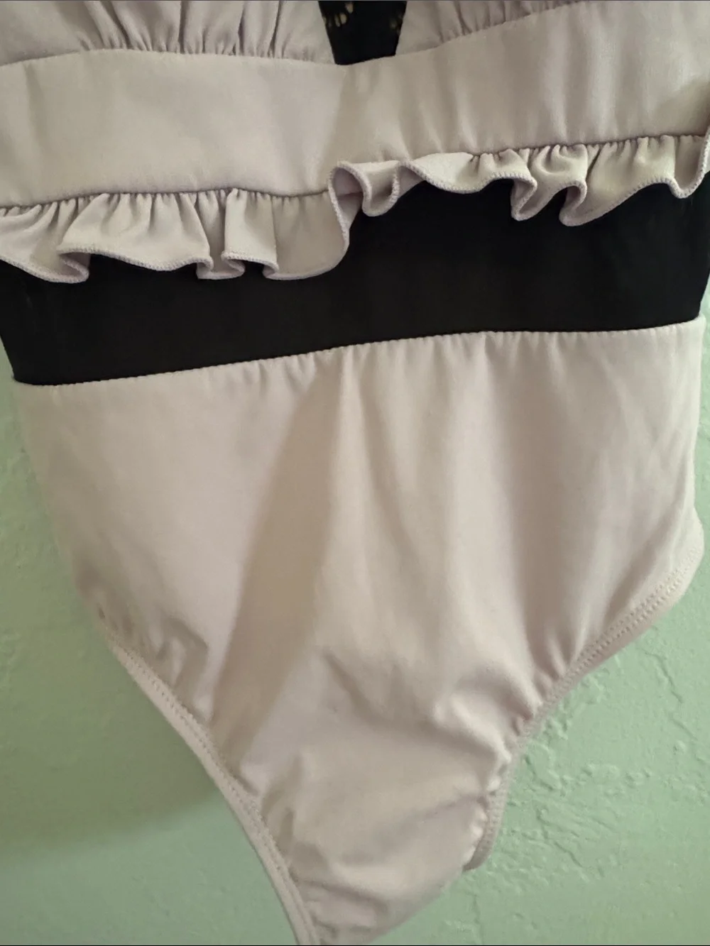 Girls LC Lilac and Black Ruffle One-Piece Dance Leotard